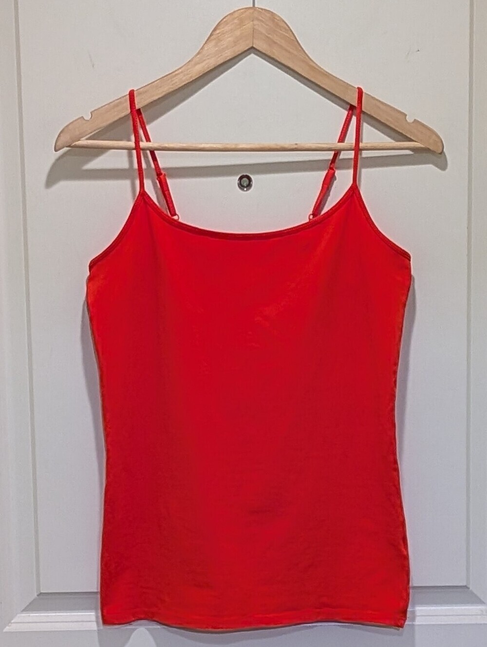 EUC Dunnes M Bright Orange Cotton Spaghetti Strap Tank Top